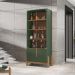 Buffet 190cm Adega 050520 E Cristaleira 4 Portas 50519 Verde Oliva Cedro DCASA