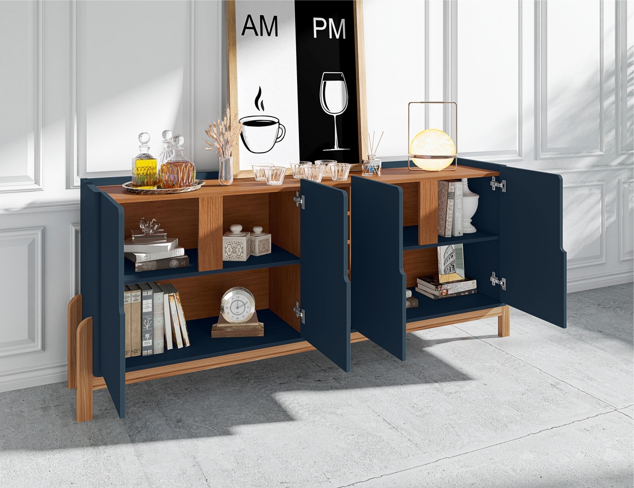 Buffet Adega Ranger Azul Cobalto Cedro
