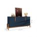 Buffet Agnes Azul Cobalto Cedro 4 Portas com Detalhe Curvo