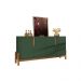 Buffet Agnes Verde Oliva Cedro 4 Portas com Detalhe Curvo