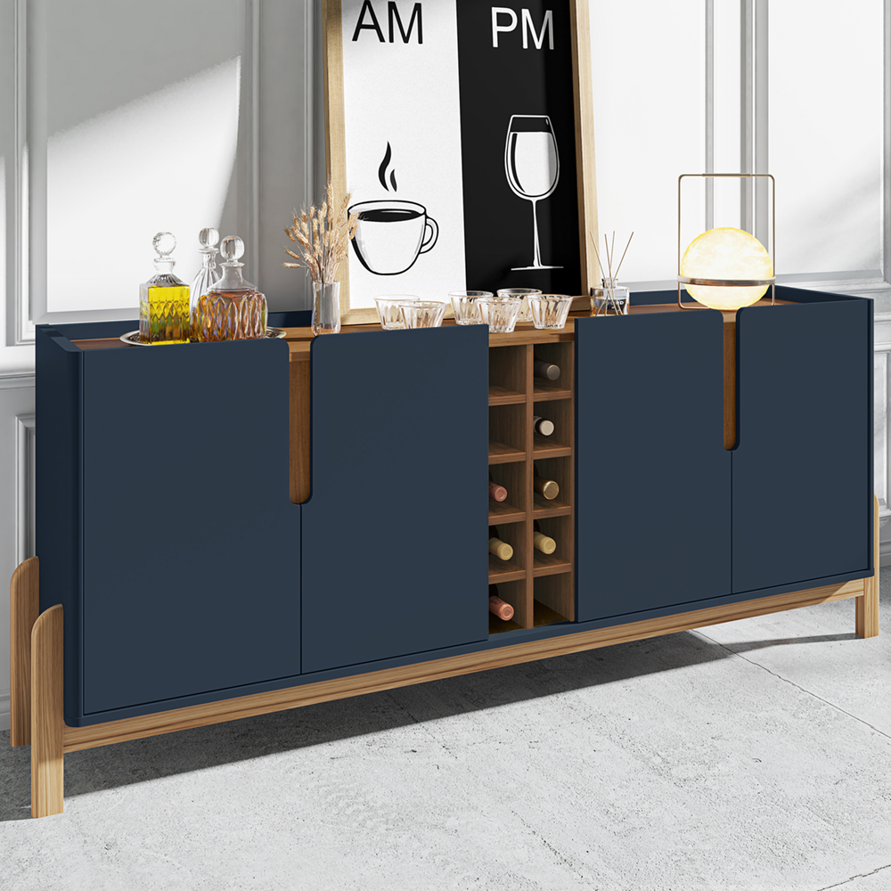 Buffet Aparador 190cm Com Adega 050520 Azul Cobalto Cedro DCASA