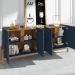 Buffet Aparador 190cm Com Adega 050520 Azul Cobalto Cedro DCASA