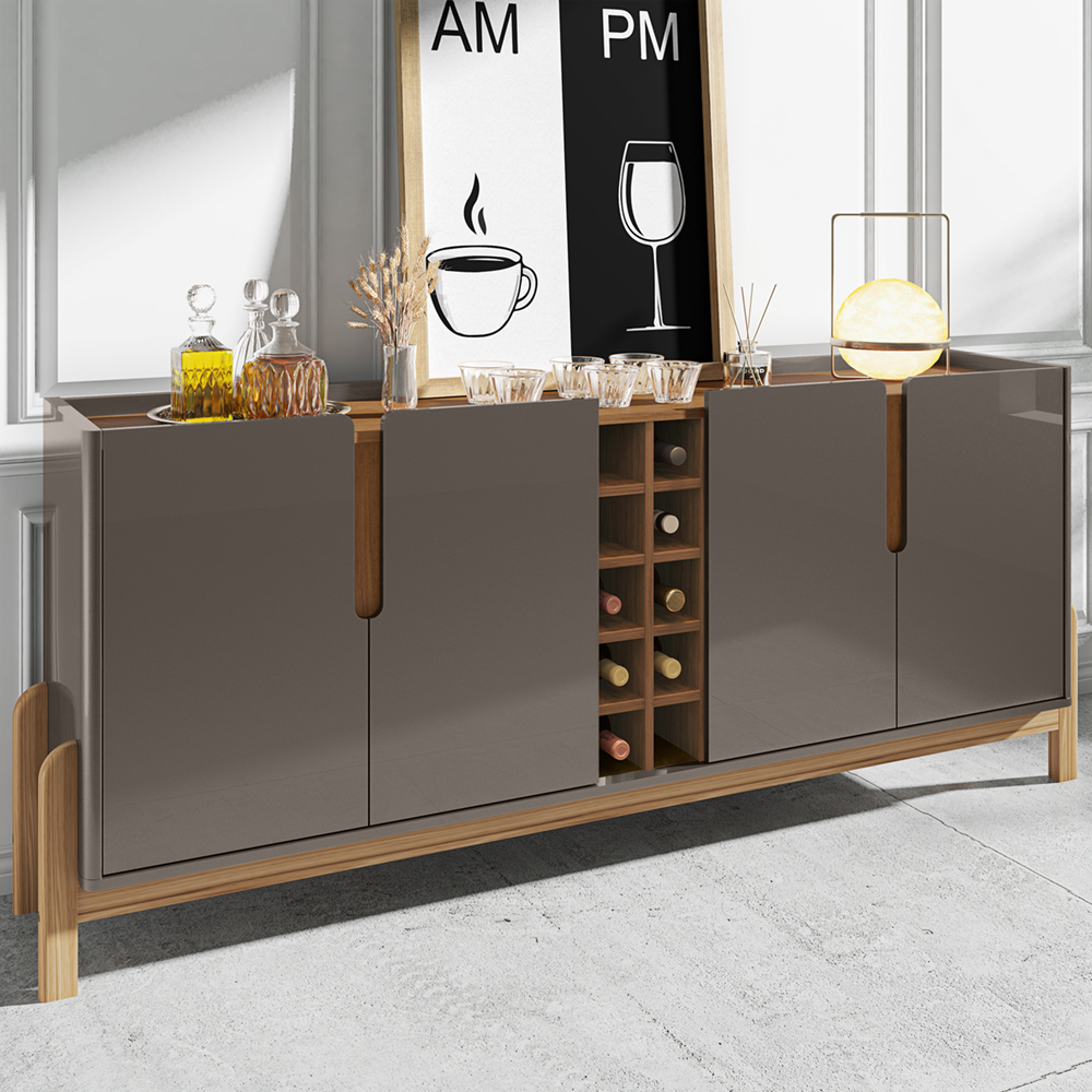 Buffet Aparador 190cm Com Adega 050520 Cinza Perola Cedro DCASA