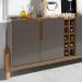 Buffet Aparador 190cm Com Adega 050520 Cinza Perola Cedro DCASA