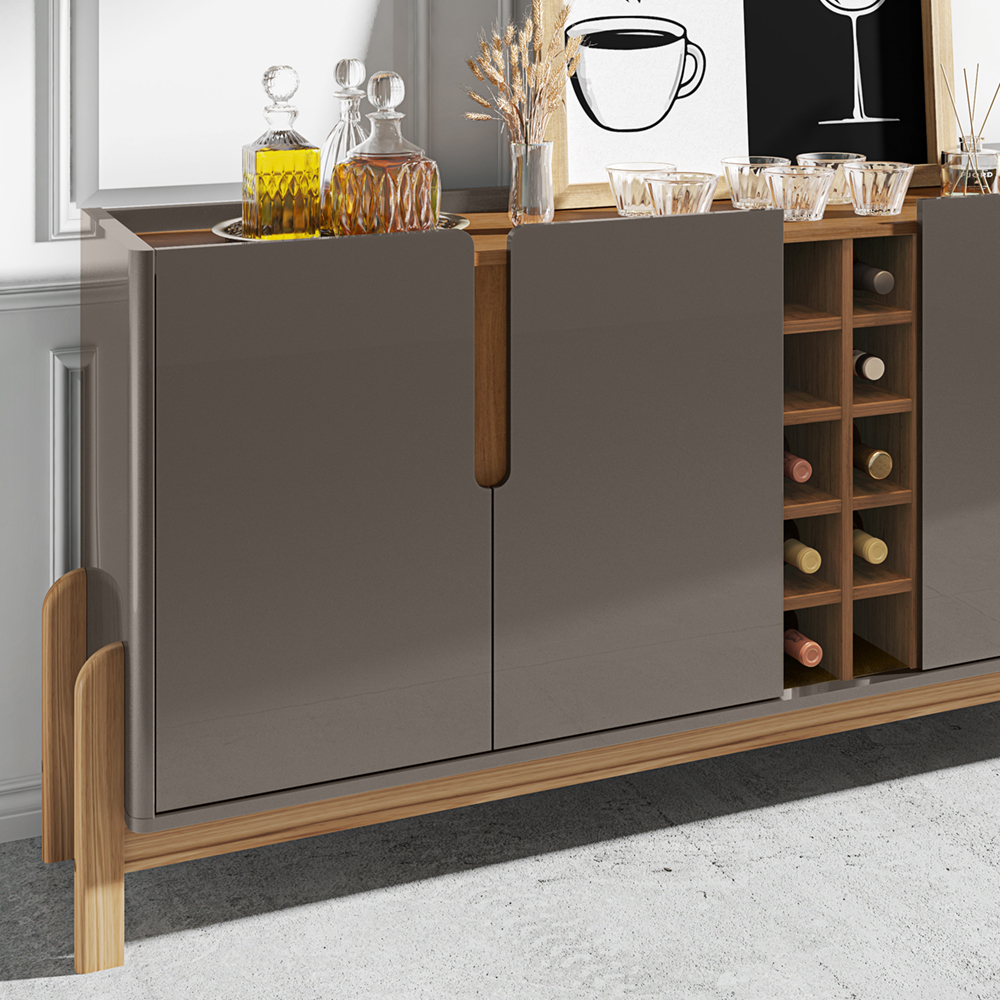 Buffet Aparador 190cm Com Adega 050520 Cinza Perola Cedro DCASA