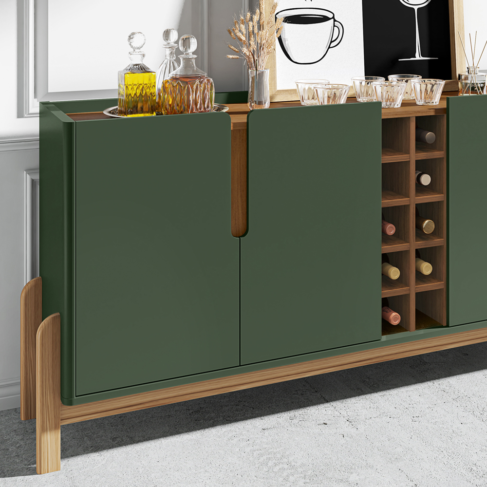 Buffet Aparador 190cm Com Adega 050520 Verde Oliva Cedro DCASA