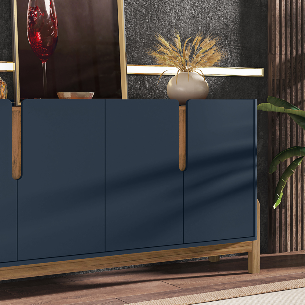 Buffet Aparador 4 Portas 170cm 050518 Azul Cobalto Cedro DCASA