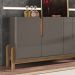 Buffet Aparador 4 Portas 170cm 050518 Cinza Perola Cedro DCASA