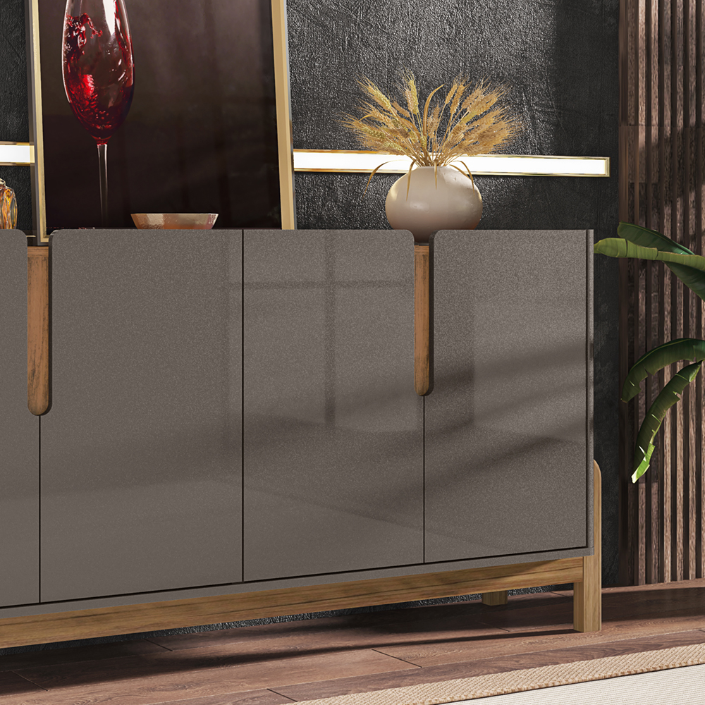 Buffet Aparador 4 Portas 170cm 050518 Cinza Perola Cedro DCASA