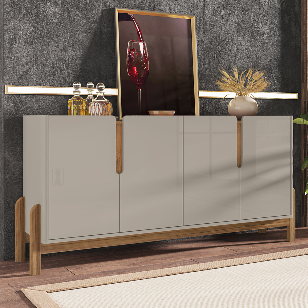 Buffet Aparador 4 Portas 170cm 050518 Off White Cedro DCASA