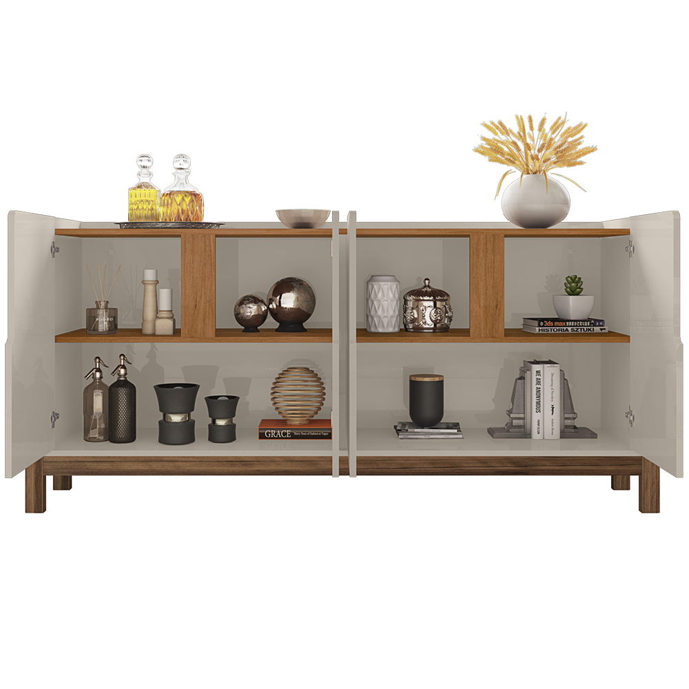 Buffet Aparador 4 Portas 170cm 050518 Off White Cedro DCASA