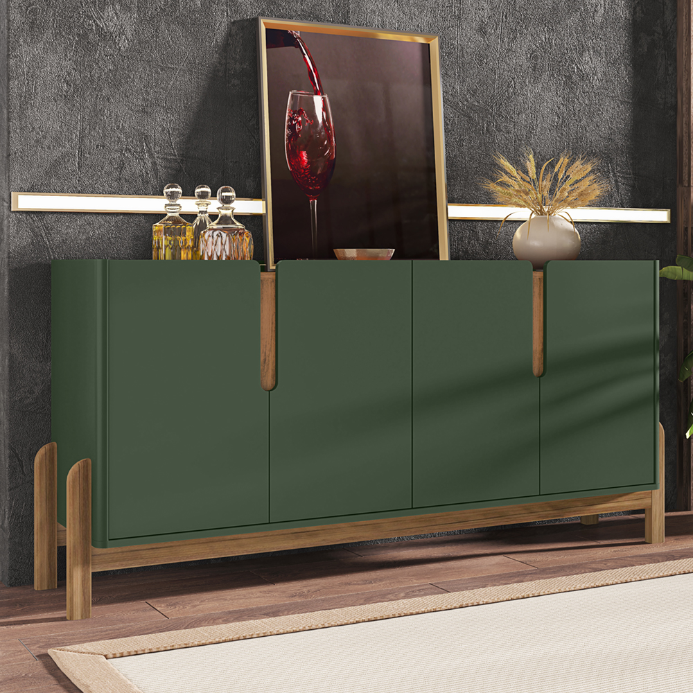 Buffet Aparador 4 Portas 170cm 050518 Verde Oliva Cedro DCASA