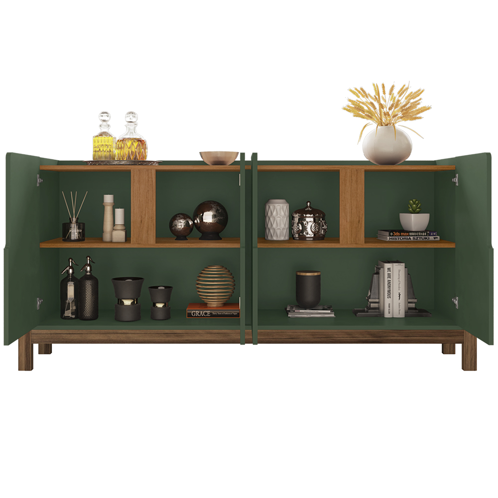 Buffet Aparador 4 Portas 170cm 050518 Verde Oliva Cedro DCASA