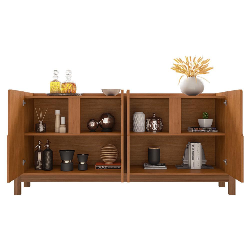Buffet Aparador Lizz 170cm 4 Portas Cedro - Casa D