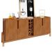 Buffet Aparador Lizz 190cm 4 Portas com Adega Cedro - Casa D