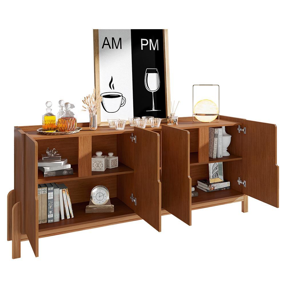 Buffet Aparador Lizz 190cm 4 Portas com Adega Cedro - Casa D