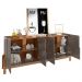 Buffet Aparador Lizz 190cm 4 Portas com Adega Cinza Pérola/Cedro - Casa D