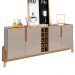 Buffet Aparador Lizz 190cm 4 Portas com Adega Off White/Cedro - Casa D