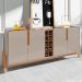 Buffet Aparador Lizz 190cm 4 Portas com Adega Off White/Cedro - Casa D