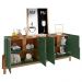Buffet Aparador Lizz 190cm 4 Portas com Adega Verde Oliva/Cedro - Casa D