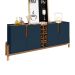 Buffet Lizz 1,90 4 Portas Azul Cobalto com Cedro - Casa D