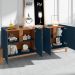 Buffet Lizz 1,90 4 Portas Azul Cobalto com Cedro - Casa D