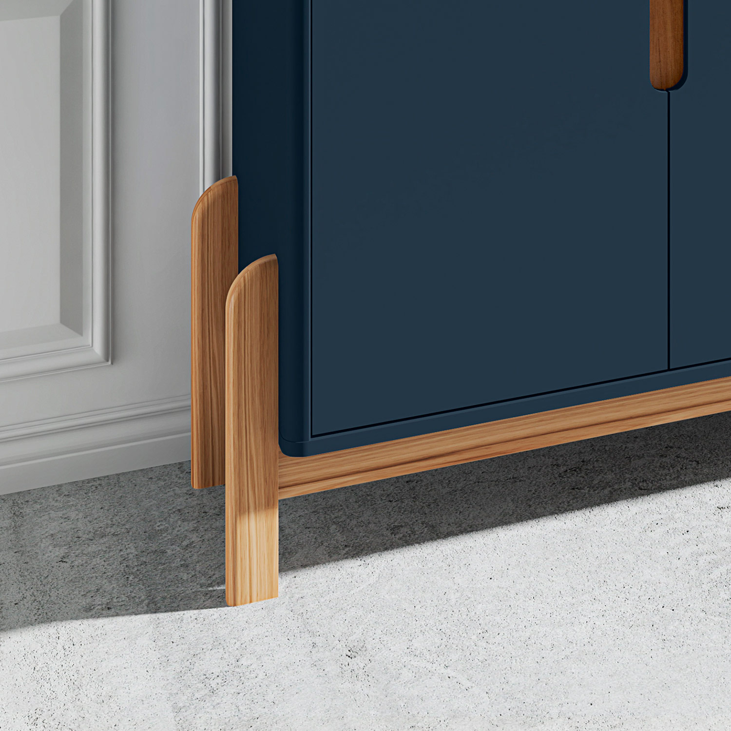 Buffet Lizz 1,90 4 Portas Azul Cobalto com Cedro - Casa D