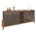 Buffet Lizz 1,90 4 Portas Cinza Perola com Cedro - Casa D