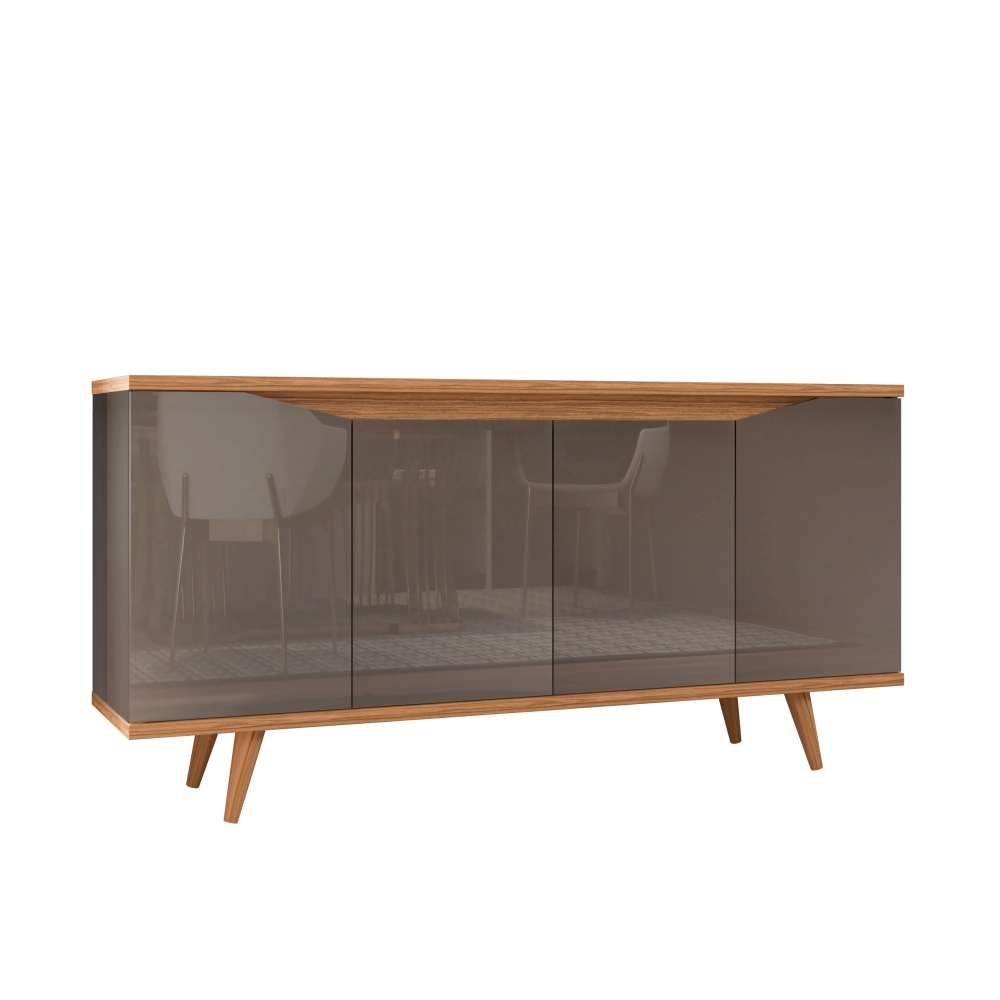 Buffet Louise Cinza Pérola Noce 4 Portas