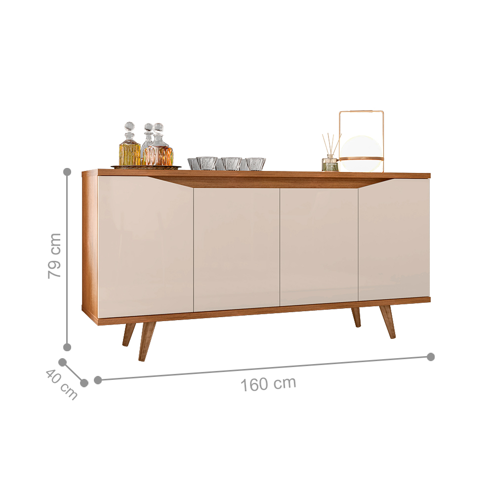 Buffet Louise Off White Cedro 4 Portas