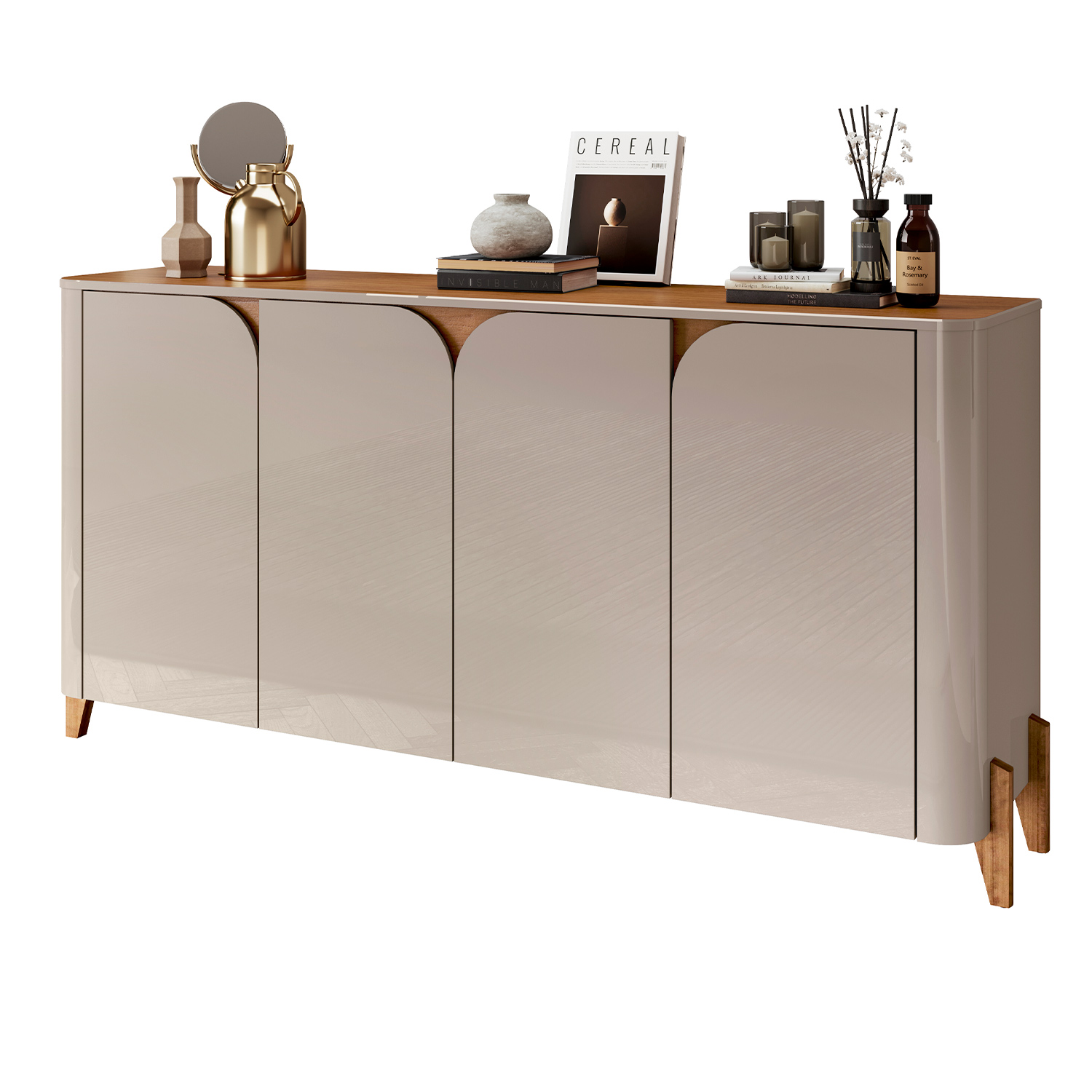 Buffet Memphis  4 Portas Off White com Cedro - Casa D
