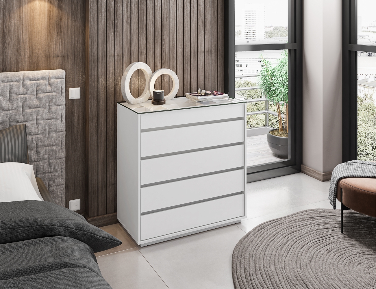 Cômoda Suellen Branco com Gaveta Organizadora