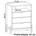 Comoda 3 Gavetas Para Quarto 005025 Off White DCASA