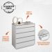 Comoda Tampo De Vidro 5 Gavetas 010059 Branco DCASA