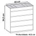 Comoda Tampo De Vidro 5 Gavetas 010059 Branco DCASA