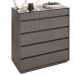 Comoda Tampo De Vidro 5 Gavetas 010059 Cinza Perola DCASA