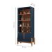 Conjunto Buffet 170 e Cristaleira Jayce Azul Cobalto Cedro