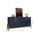 Conjunto Buffet 170 e Cristaleira Jayce Azul Cobalto Cedro