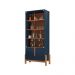 Conjunto Buffet 170 e Cristaleira Jayce Azul Cobalto Cedro