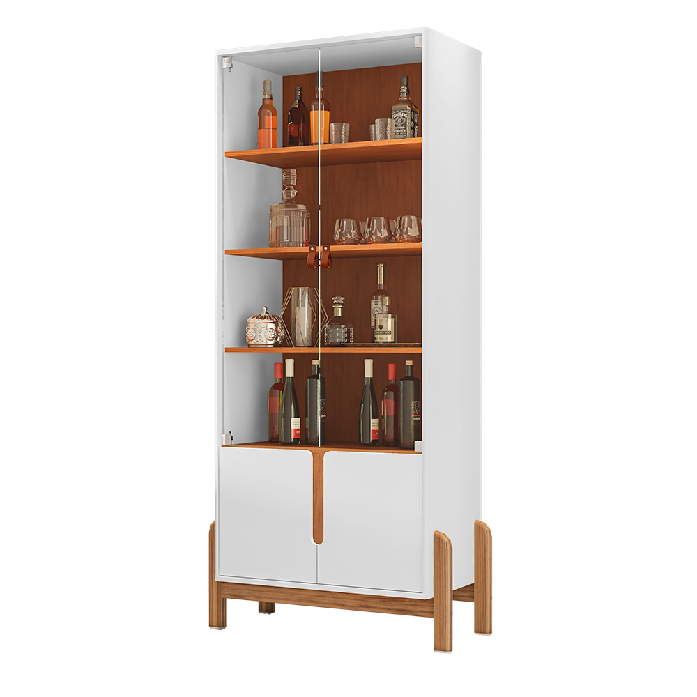 Conjunto Buffet 170 e Cristaleira Luisa Branco Cedro