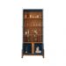 Conjunto Buffet 190 e Cristaleira Perry Azul Cobalto Cedro