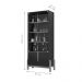 Conjunto Buffet 190 e Cristaleira Perry Cinza Perola Cedro