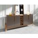 Conjunto Buffet 190 e Cristaleira Perry Cinza Perola Cedro