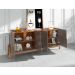 Conjunto Buffet 190 e Cristaleira Perry Cinza Perola Cedro