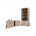 Conjunto Buffet 190 e Cristaleira Perry Off White Cedro