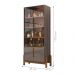 Conjunto Mesa de Centro e Cristaleira Kast Cinza e Cedro