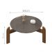 Conjunto Mesa de Centro e Cristaleira Kast Cinza e Cedro