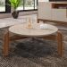 Conjunto Mesa de Centro e Cristaleira Kast Off White Cedro