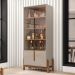Conjunto Mesa de Centro e Cristaleira Kast Off White Cedro