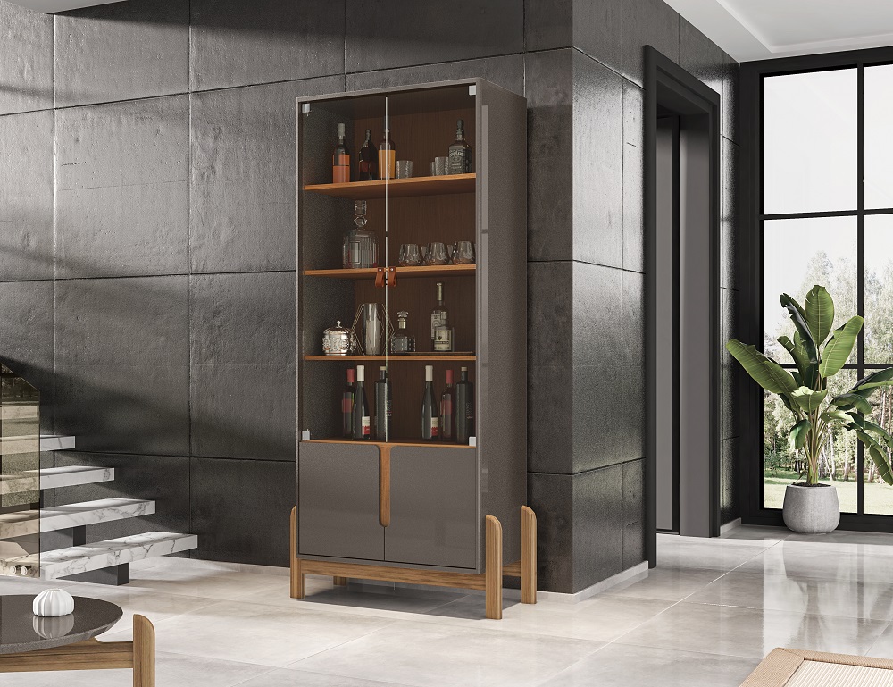 Conjunto Sala De Estar Completo Seville Cinza Pérola Cedro